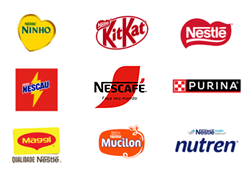 Ninho, KitKat, Nestlé, Nescau, Nescafé, Purina, Maggi, Mucilon, Nutren